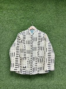 Handmade Eco-Friendly Breathable Quilted Cotton <b>Jacket</b> for <b>Women</b> | Autumn/Winter/Summer <b>Lightweight</b> Boho Outerwear Black - Product Image 6