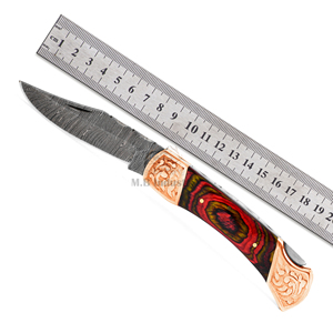 Wholesale Damascus Steel Pocket Knife DD-FK-WH921 Handmade Sharp Blade with Exotic Wood Handle EDC Outdoor Knife - Product Image 6