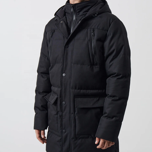 Manteau pour homme en forme de gourde, noir, décontracté, en polyester/nylon, avec poches, fermeture éclair, épaisseur standard, résistant à l'eau - Product Image 2
