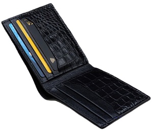 High Quality 11.5x8cm Brown/<b>Black</b> Genuine Leather Bifold <b>Men</b> Logo Slim Stylish Thread Short Luxali Waterproof Card Holder - Product Image 1