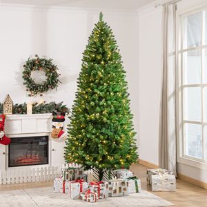 Sapin de Noël artificiel pliable de 210 cm/8 pieds avec lumières LED blanc chaud pour décorations de Noël intérieures - Product Image 2