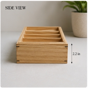 Wooden <b>Storage</b> <b>Tray</b> Rectangular 10.5 in x 4.5 in Minimalist Design Standing Type for Study Space Saving Neatening - Product Image 2