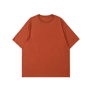 Camiseta de algodón para hombre, manga corta, cuello redondo, informal, de punto, color liso, oversize, estilo urbano, lavado ácido, transpirable - Product Image 5