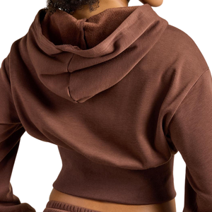 Lanisters Industries Custom Womens <b>Cropped</b> Full <b>Zip</b> Hoodie Fleece Drop Shoulder Sweatshirt Wide Ribbed Waist Long Sleeves - Product Image 4