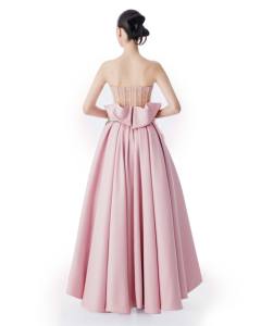 Vestido PINK BOUQUET _ vestido de noche plisado y drapeado de lujo en rosa pastel de la marca local vietnamita. - Product Image 3