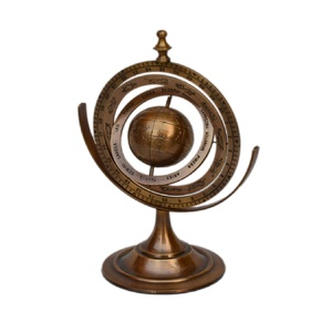 Globo Terráqueo de Diseño Robusto en Metal, Ideal para Mesa de Hogar, Sala de Reuniones y Escuela, Diseño en Latón Color Antiguo - Product Image 1