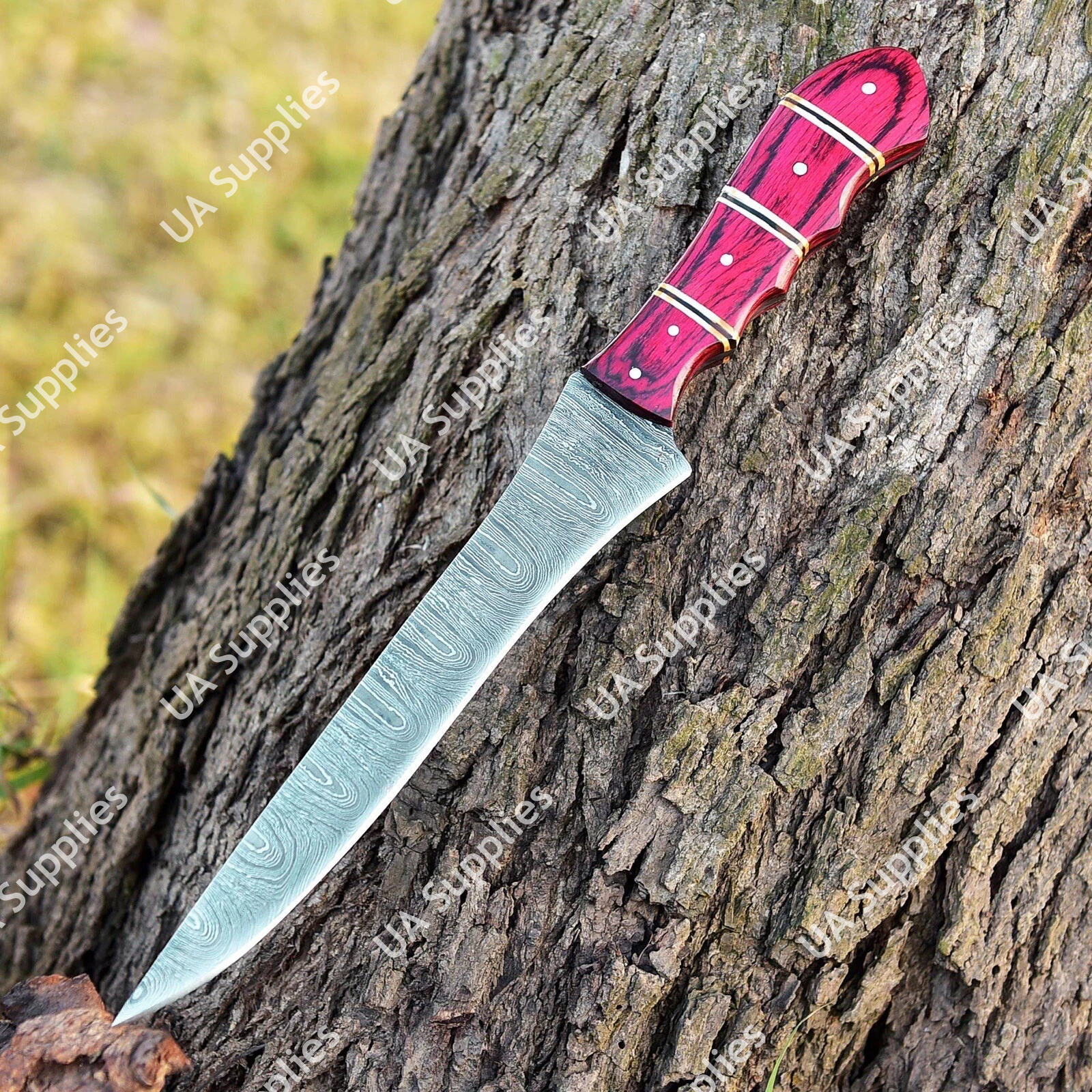 Acier de Damas et Bois de Pakka Magenta