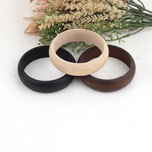 Bracelets unisexes classiques en forme de lune, chrétiens, pour anniversaire, avec micro-inserts en bois naturel, peinture à la laque faite à la main, bois de lotus - Product Image 2