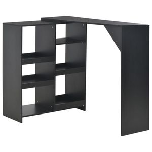 Tavolo da Bar Rettangolare in Legno Ingegnerizzato Nero, Design Standard per Mobili da Bar - Product Image 1
