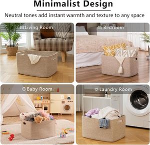 75L Eco-Friendly Modern Woven Cotton Rope <b>Storage</b> <b>Basket</b> 22x17x12 for Drink/Food Use in Living Room Bedroom Nursery - Product Image 5