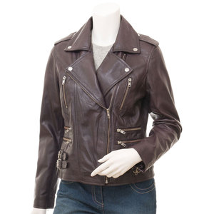 Wholesale Women Leather <b>Jacket</b> Genuine Cowhide Motorcycle Biker Outerwear New Design Leather Coat Leather Moto <b>Jacket</b> Zipper <b>Fly</b> - Product Image 1