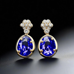 Handmade 925 Sterling Silver <b>Drop</b> <b>Earrings</b> With Created Gemstone Zircon <b>Fashion</b> Jewelry for Women - Product Image 3