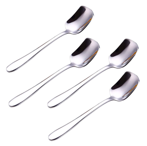 Cuillère en acier inoxydable de haute qualité, logo personnalisé accepté, cuillère à dîner en acier haut de gamme, cuillère à dessert utilisée - Product Image 2