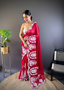 Saree Bollywood pour femmes pakistanaises, saris de mariage indien pour adultes - Product Image 2