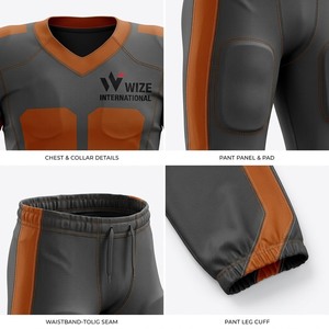 Camiseta de Fútbol Americano Acolchada para Hombre Wize International, Cuello en V, Manga Corta, Compresión Ajustada, Gris, Uniforme de Fútbol Americano - Product Image 5