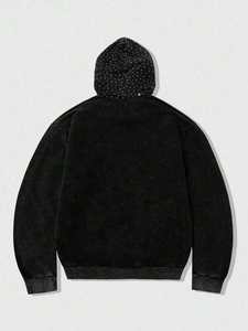 OEM Sweat à capuche zippé en polaire, imprimé léopard, entièrement orné de strass et de cristaux scintillants, coupe oversize, style streetwear, épais pour l'hiver - Product Image 6
