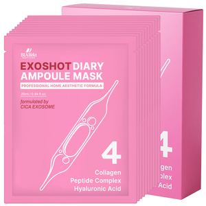 มาส์กหน้าเกาหลี EXOSHOT Diary Ampoule Mask สูตร CICA คอลลาเจน เปปไทด์ ไฮยาลูรอนิค แอซิด ไฮโดรเจล ช่วยลดเลือนริ้วรอย กระชับรูขุมขน บำรุงผิวหน้าให้ขาวกระจ่างใส - Product Image 1