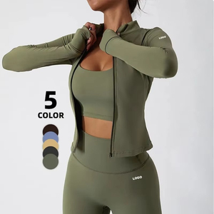 Lightweight Breathable Waterproof Windproof Women's <b>Yoga</b> Sports <b>Jacket</b> Knitted Zip-Up Stand Gym Running Winter <b>Yoga</b> <b>Jacket</b> - Product Image 6