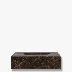 Portarrollos de Papel de Mármol Marrón Oscuro, Caja de Papel de Piedra Hecha a Mano de Lujo, Organizador Decorativo Elegante para Baño y Hogar, impradoor luxury - Product Image 1