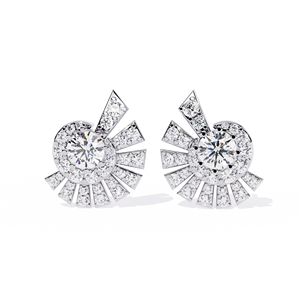 Boucles d'oreilles clous halo en diamant de laboratoire, taille brillant rond, certifiées IGI, bijoux de luxe pour femme pour mariage et fiançailles - Product Image 5