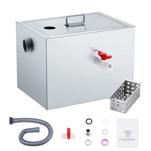 Trappola per Grasso in Acciaio Inox per Cucine Commerciali, 8 LBS, con Ingresso Superiore, 2.8 GPM, per l'Intercettazione dei Rifiuti - Product Image 1