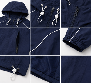 Veste de printemps légère imperméable et coupe-vent pour homme, avec capuche, fermeture éclair frontale, impression délavée du logo, décontractée et idéale pour l'extérieur - Product Image 6