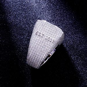 A custom hip hop <b>ring</b> for <b>men</b> and women with 925 sterling silver d vvs moissanite diamonds tester passed with name on it hip hop - Product Image 2
