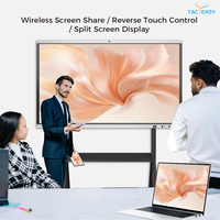 Papan Tulis Interaktif 100 inci 4K Android 14 Panel Datar Interaktif RK3576 Papan AI 8+128G Layar Digital Ukuran Besar