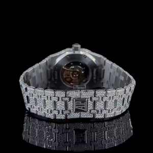 Reloj de Lujo para Hombre con Diamantes de Moissanita y Cuarzo de Alto Brillo, Esfera Congelada Premium, Estilo Hip Hop Bling - Product Image 1