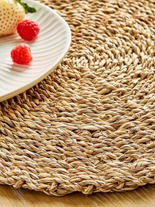 Sets de table ronds en jonc de mer tressé naturel, style bohème, écologiques, en jacinthe d'eau, pour table à manger - Product Image 2