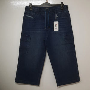 Shorts Cargo de Mezclilla para Hombre de Alta Calidad con Mezcla de Algodón Transpirable, Cintura Ajustable y Lavado Azul para un Estilo Moderno de Verano - Product Image 1