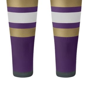Chaussettes de hockey violettes et dorées pour hommes, chaussettes longues de sport en polyester, vêtements d'entraînement athlétique, uniforme d'équipe, vêtements de jeu, vêtements de performance - Product Image 5