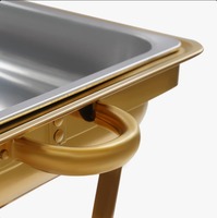 Ensemble de 4 chauffe-plats circulaires en acier inoxydable de haute qualité, chauffe-plats à vapeur pour buffet, usage traiteur, capacité 150L, argent