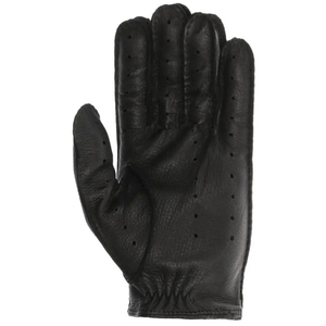 Gants de conduite unisexes en cuir noir avec design perforé et sangle de poignet réglable pour une utilisation quotidienne confortable - Product Image 4