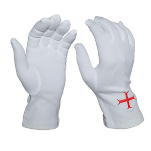 Gants en coton blancs Griptight Fitness, motif carré et boussole maçonniques, pour la franc-maçonnerie, le sport et l'utilisation médicale - Product Image 3