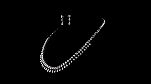 Emerald Cut Lab Grown Diamond Tennis <b>Necklace</b> <b>Set</b> in Sterling <b>Silver</b> | IGI Certified Elegant Bridal Wedding <b>Necklace</b> - Product Image 3