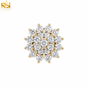 Imperial Luxury Floral Cluster Lab Grown Diamond <b>Nose</b> Pin Brilliant <b>Stud</b> <b>Silver</b> Fine Jewelry | Custom Wedding Engagement Design - Product Image 1