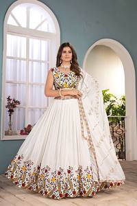 Ramdev Trading Women's Traditional Style Lehenga Choli Embroidery Design Recycled <b>Net</b> <b>Fabric</b> for Wedding Diwali Party Occasions - Product Image 2