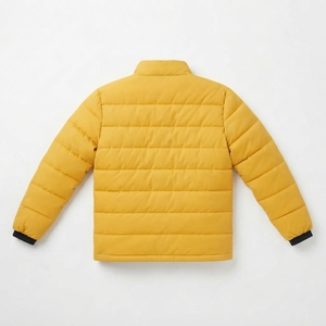 Chaqueta Acolchada Amarilla para Hombre, Cuello Alto, Cierre de Cremallera, Resistente al Viento, Informal, para Invierno, Corte Regular, Relleno de Poliéster - Product Image 2