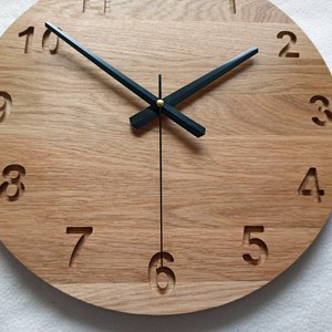 Hand Crafted Wooden <b>Wall</b> <b>Clock</b> Silent Quartz Round Analog Battery Powered Decorative Timepiece for Living Room <b>Bedroom</b> Office - Product Image 2