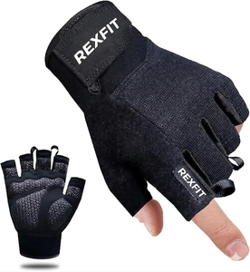 REXFIT Half Finger Gym <b>Gloves</b> Mesh Breathable Non-Slip Adjustable Wrist Strap Fitness Training <b>Weight</b> Lifting - Product Image 2