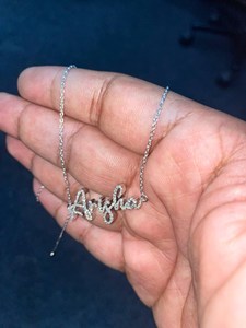 Custom Name Arisha Pendant Necklace 925 Silver Crystal Letter Chain Classic Style Everyday Wear Unisex Jewelry - Product Image 4