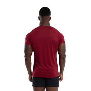 T-shirt de performance bordeaux pour homme en coton premium, coupe athlétique, col rond, pour la gym, l'entraînement et les loisirs - Product Image 6