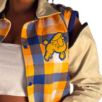 Veste universitaire personnalisée SGRHO avec manches en cuir, veste bomber brodée pour la sororité grecque Sigma Gamma Rho, vente en gros