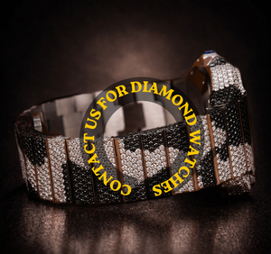 Nouvelle montre de luxe en moissanite, bicolore noir et blanc, entièrement pavée, boîtier carré avec caractéristiques classiques - Product Image 5