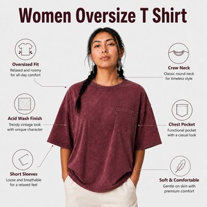 T-shirts oversize pour femmes modernes, en matière légère, coupe décontractée, toucher doux, respirant, confortable et de qualité durable pour tous les jours - Product Image 6