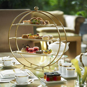 Support à gâteau en acier inoxydable à 3 étages plaqué or pour support à gâteau de mariage Décoration de table Fête d'anniversaire - Product Image 1