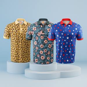 Camisetas Polo de Golf Personalizadas para Hombre, Transpirables, de Secado Rápido, con Sensación Refrescante, para Ejercicio al Aire Libre, Estilo Hawaiano - Product Image 1