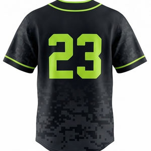 Maillot de baseball professionnel camouflage numérique vert fluo noir uniforme sportif d'équipe respirant MALUZA INDUSTRIES - Product Image 3