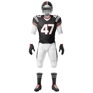 Équipements de football en gros, ensembles d'uniformes d'équipe personnalisés, football américain, impression sublimée 100% polyester, taille plus, manches courtes - Product Image 1